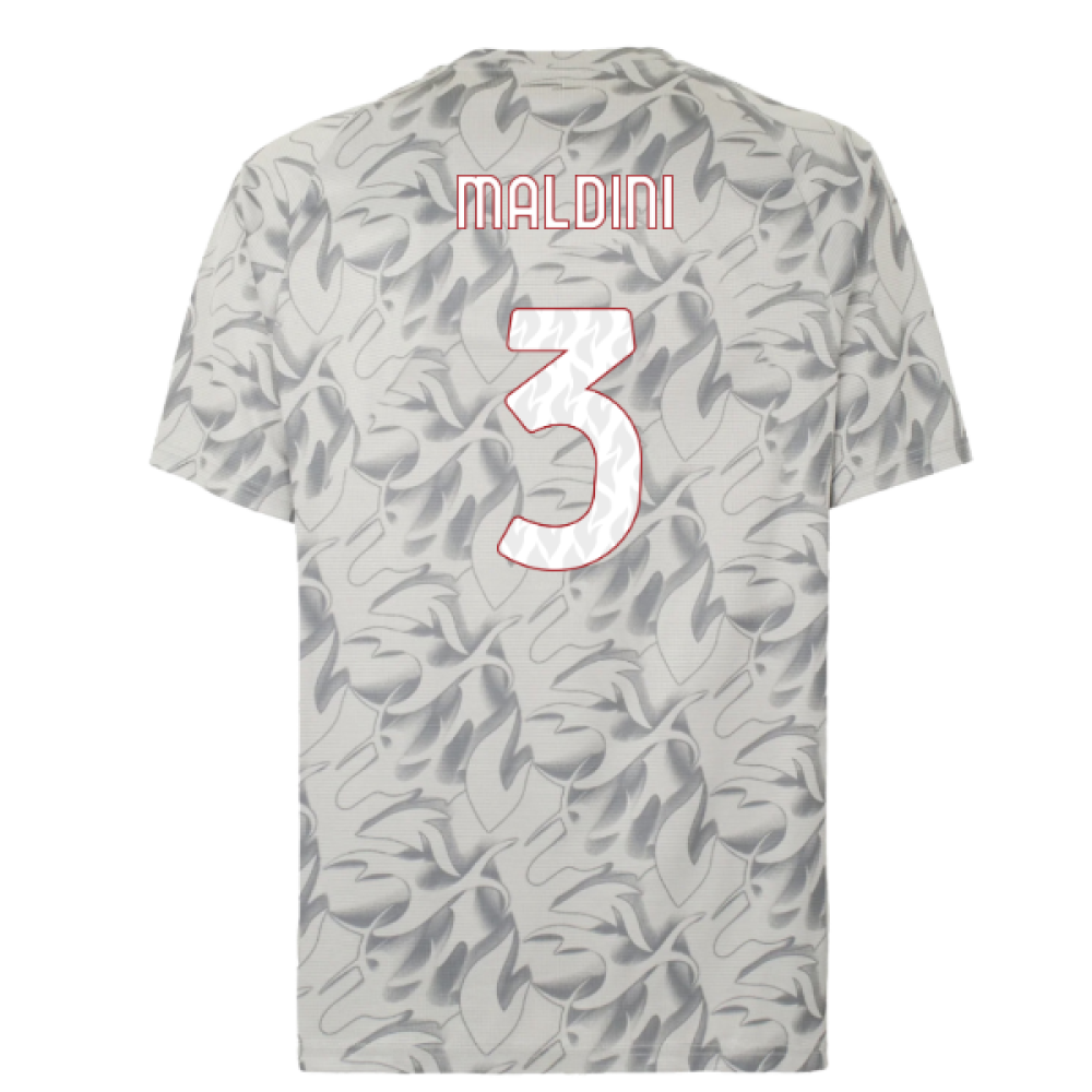 2025-2026 AC Milan Warm Up Jersey (Smokey Gray) (Maldini 3)