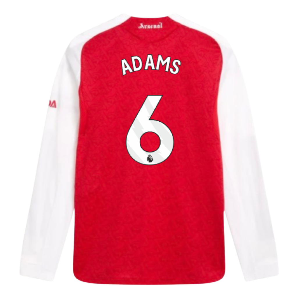 2025-2026 Arsenal Authentic Long Sleeve Home Shirt (Adams 6)
