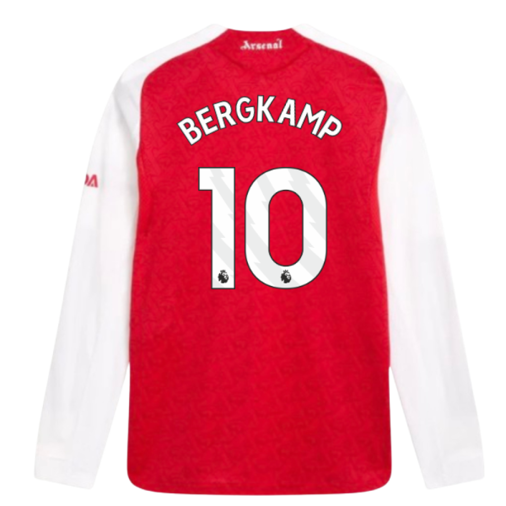 2025-2026 Arsenal Authentic Long Sleeve Home Shirt (Bergkamp 10)