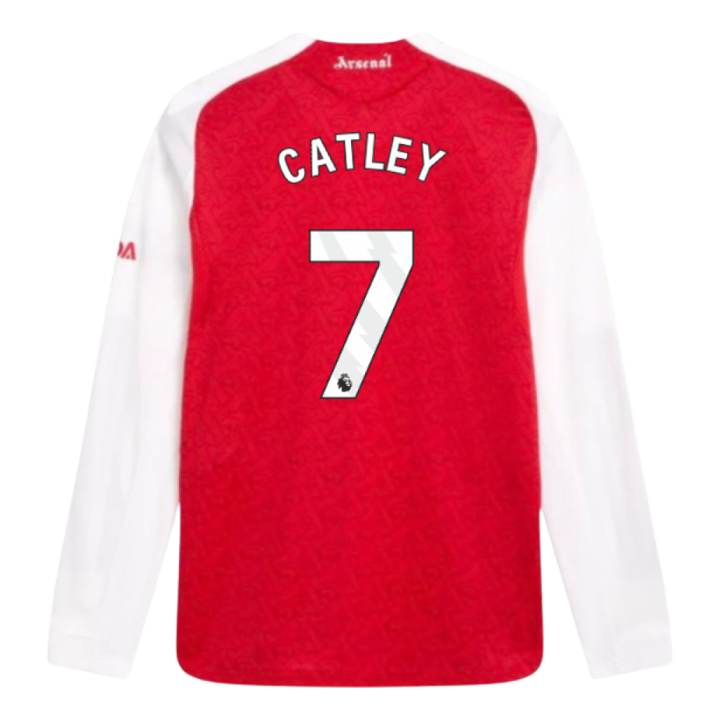 2025-2026 Arsenal Authentic Long Sleeve Home Shirt (Catley 7)