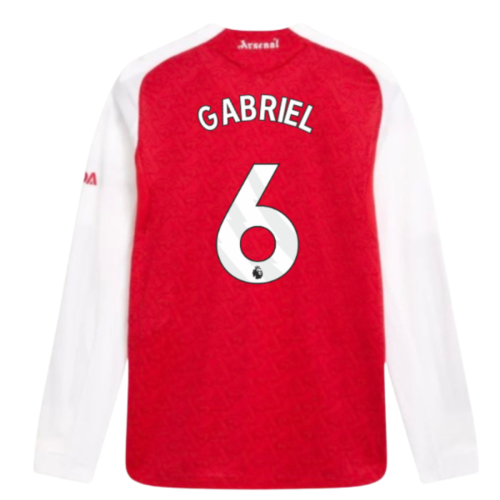 2025-2026 Arsenal Authentic Long Sleeve Home Shirt (Gabriel 6)