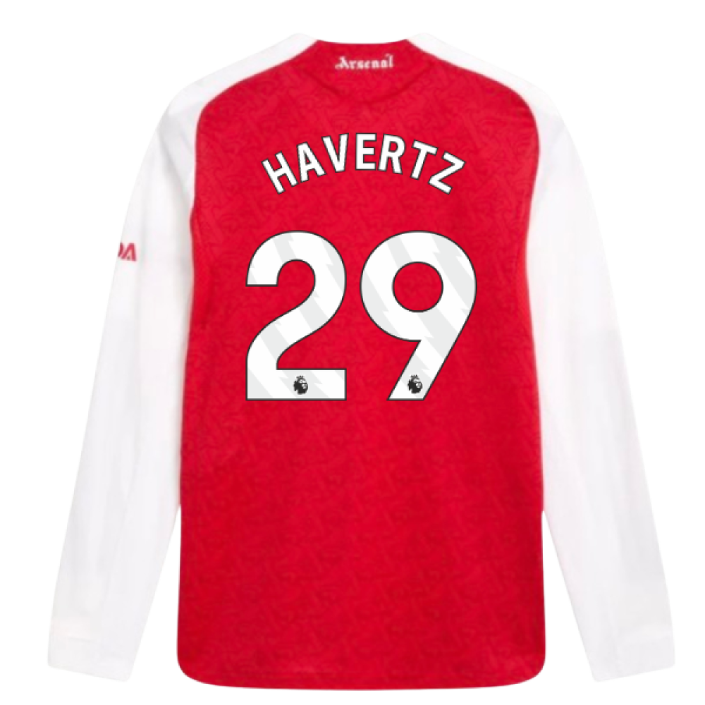 2025-2026 Arsenal Authentic Long Sleeve Home Shirt (Havertz 29)