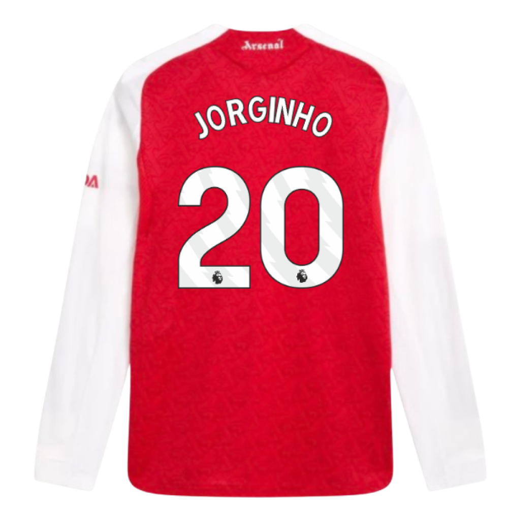2025-2026 Arsenal Authentic Long Sleeve Home Shirt (Jorginho 20)