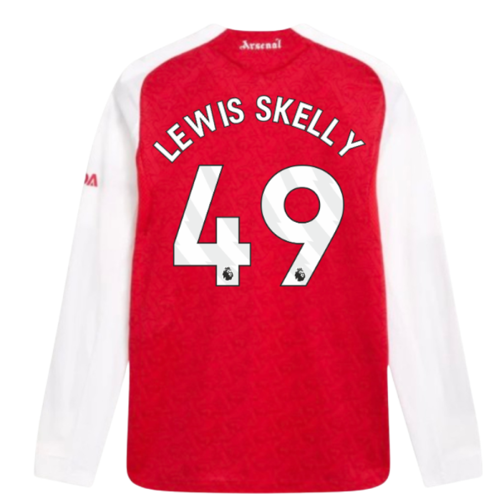 2025-2026 Arsenal Authentic Long Sleeve Home Shirt (Lewis Skelly 49)