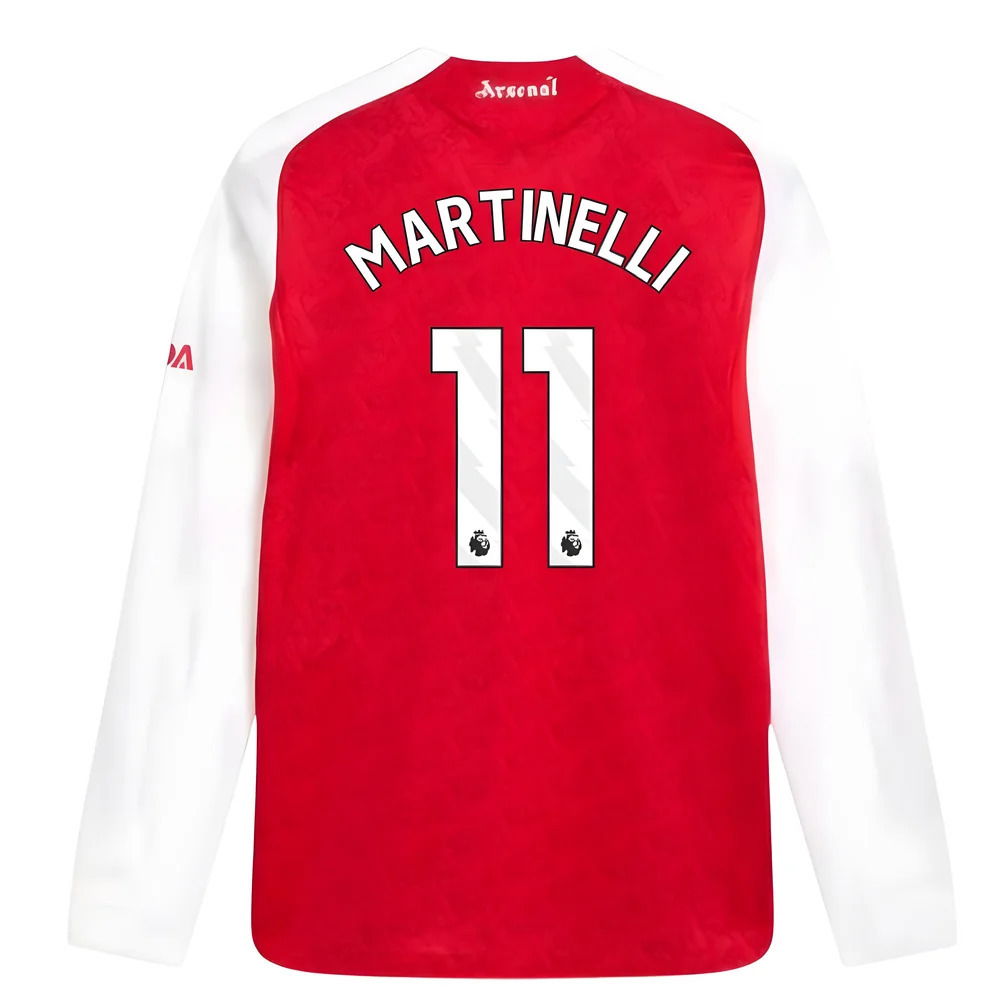 2025-2026 Arsenal Authentic Long Sleeve Home Shirt (Martinelli 11)