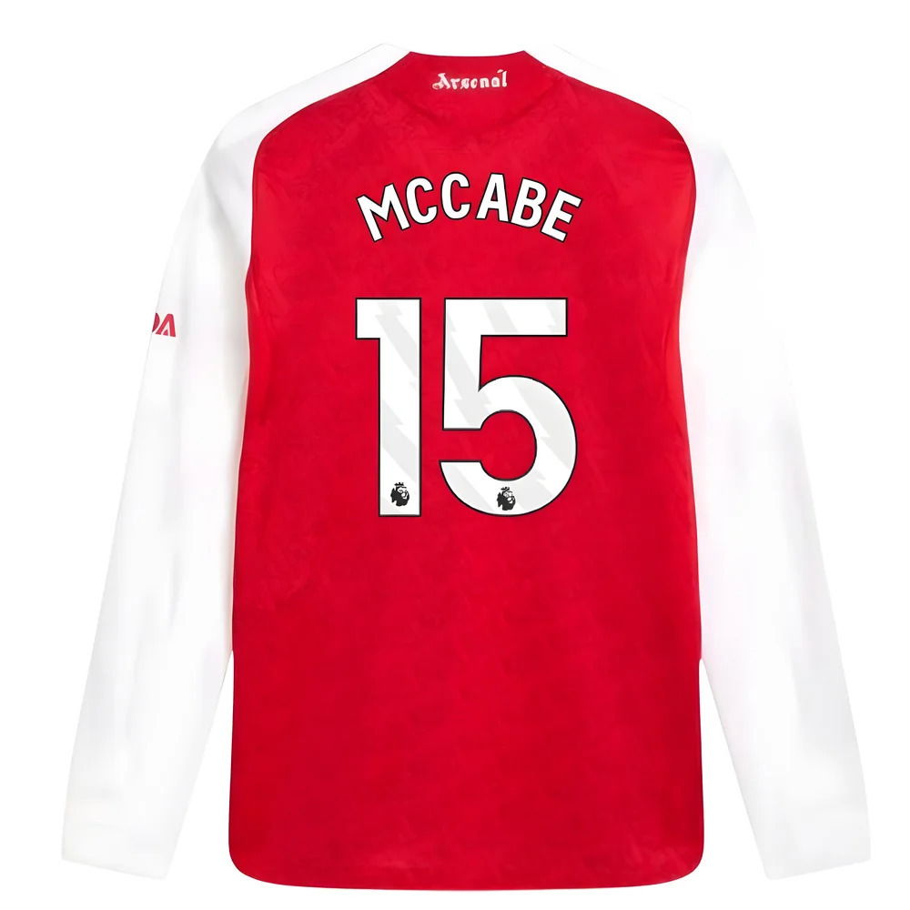 2025-2026 Arsenal Authentic Long Sleeve Home Shirt (McCabe 15)