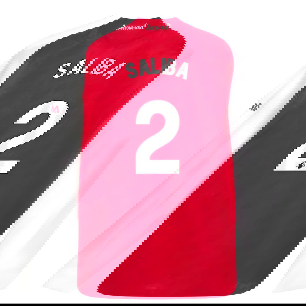 2025-2026 Arsenal Authentic Long Sleeve Home Shirt (Saliba 2)