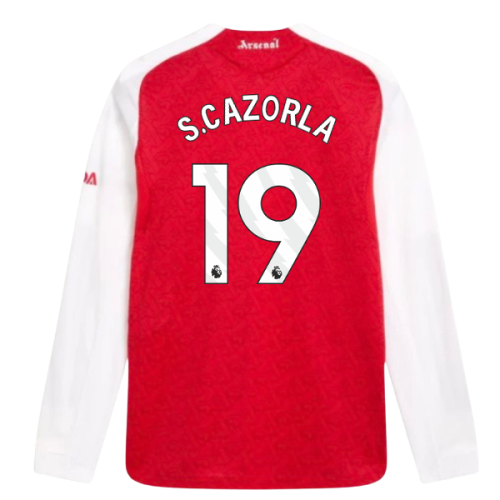 2025-2026 Arsenal Authentic Long Sleeve Home Shirt (S.Cazorla 19)