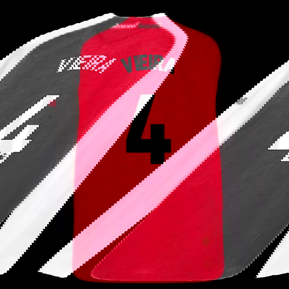 2025-2026 Arsenal Authentic Long Sleeve Home Shirt (Vieira 4)