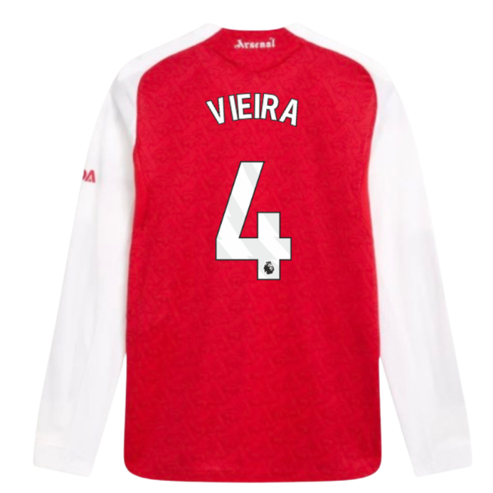 2025-2026 Arsenal Authentic Long Sleeve Home Shirt (Vieira 4)