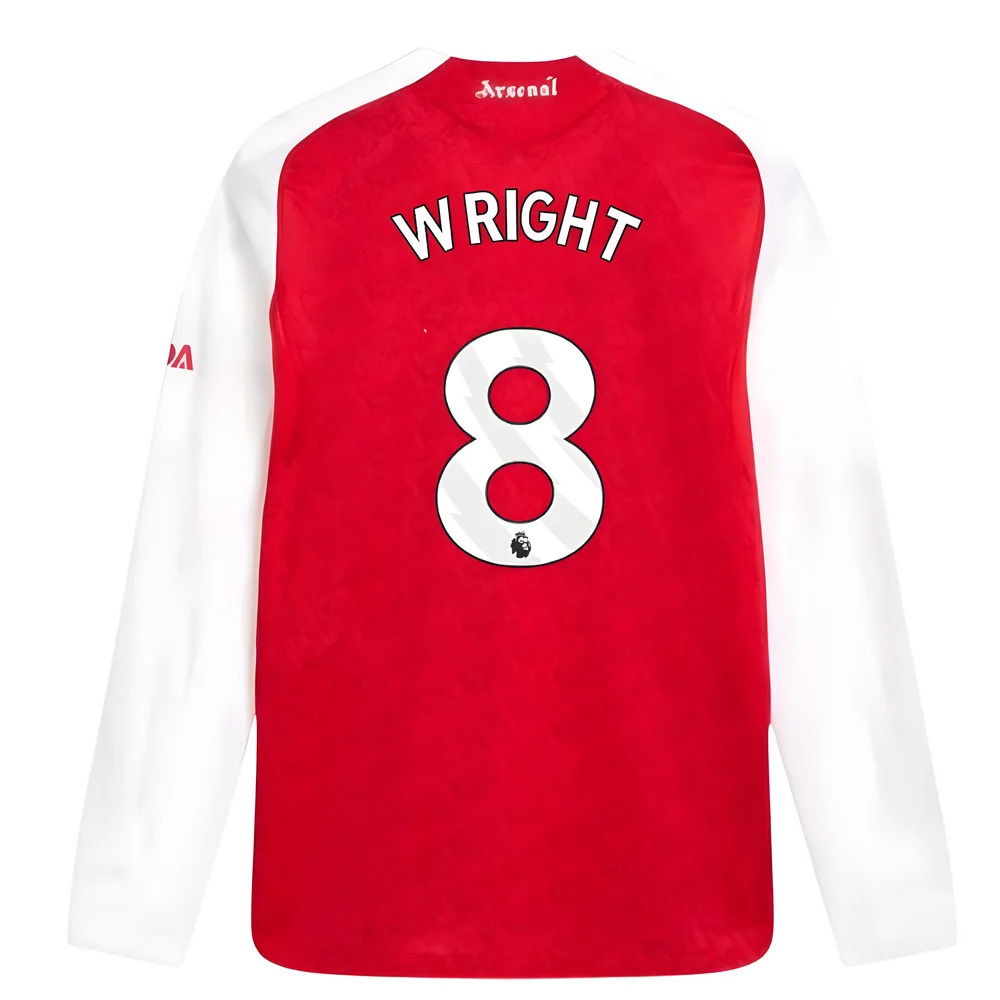 2025-2026 Arsenal Authentic Long Sleeve Home Shirt (Wright 8)