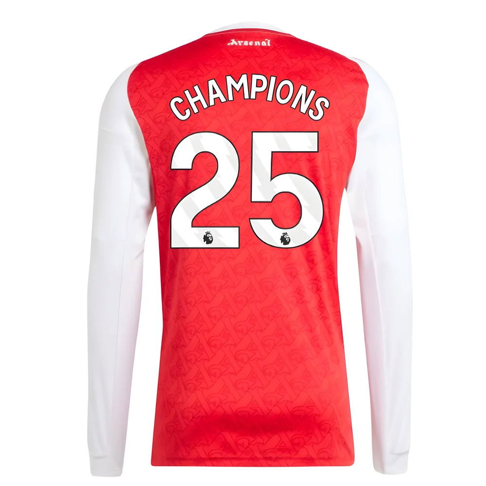 2025-2026 Arsenal Long Sleeve Home Shirt (Champions 25)
