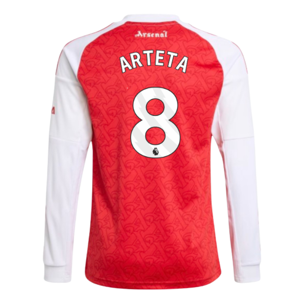 2025-2026 Arsenal Long Sleeve Home Shirt (Kids) (Arteta 8)