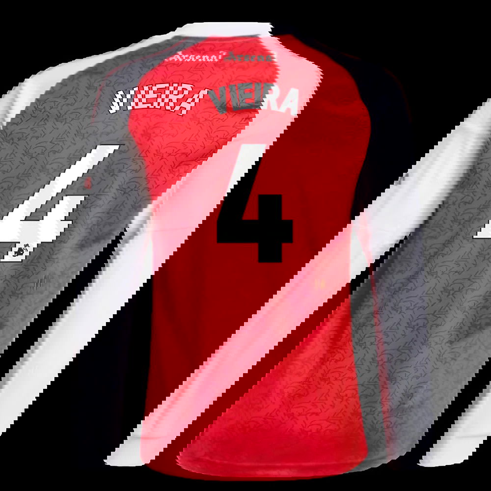 2025-2026 Arsenal Long Sleeve Home Shirt (Kids) (Vieira 4)