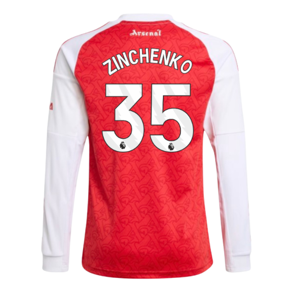 2025-2026 Arsenal Long Sleeve Home Shirt (Kids) (Zinchenko 35)