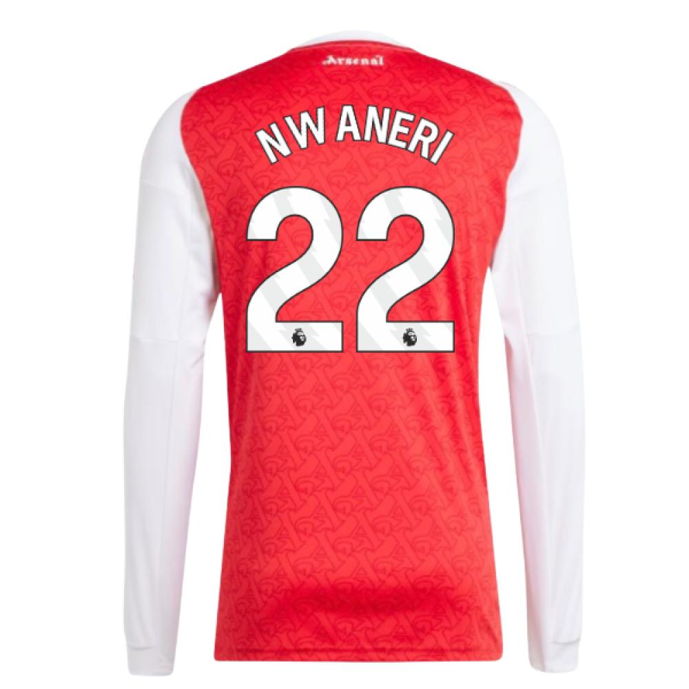 2025-2026 Arsenal Long Sleeve Home Shirt (Nwaneri 22)