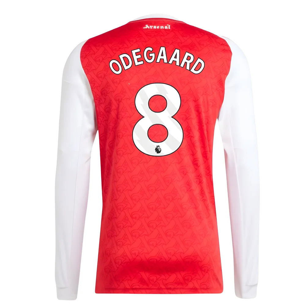 2025-2026 Arsenal Long Sleeve Home Shirt (Odegaard 8)