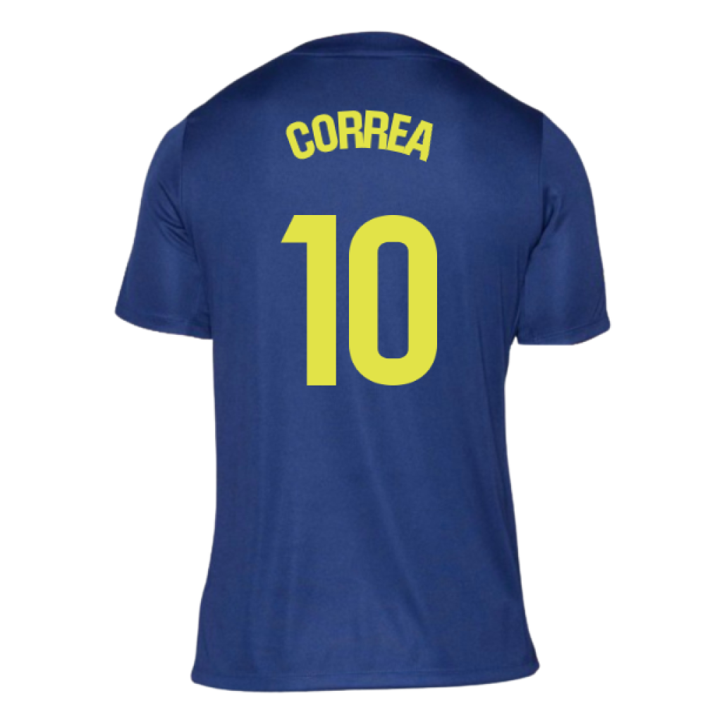2025-2026 Atletico Madrid Pre-Match Shirt (Blue-Yellow) (Correa 10)