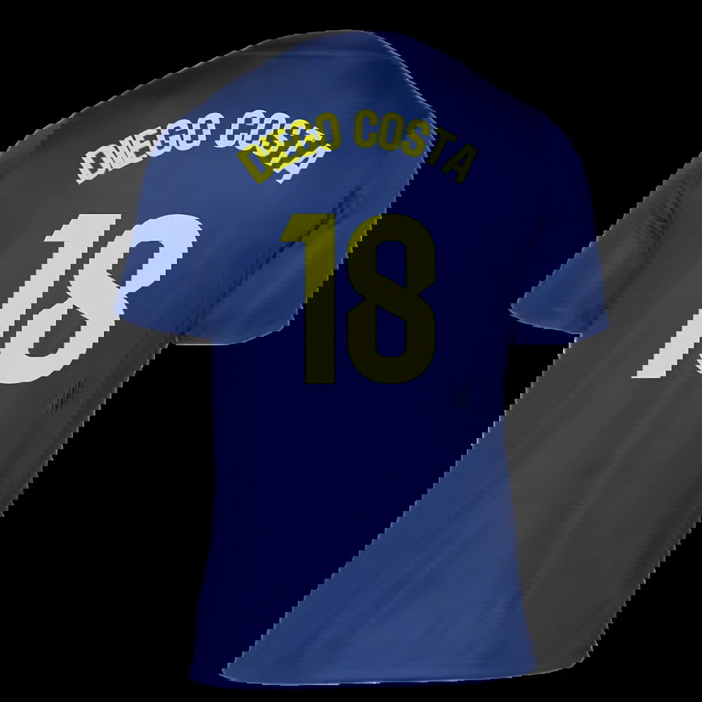 2025-2026 Atletico Madrid Pre-Match Shirt (Blue-Yellow) (Diego Costa 18)