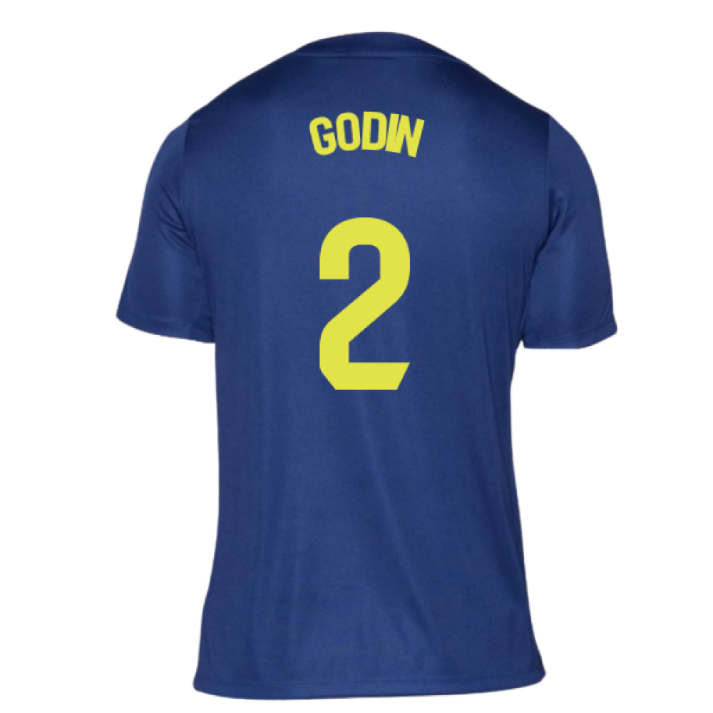 2025-2026 Atletico Madrid Pre-Match Shirt (Blue-Yellow) (Godin 2)