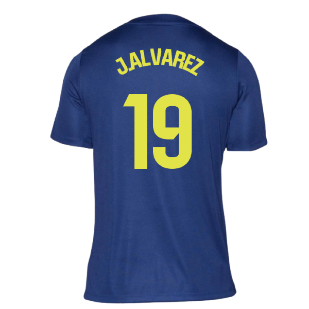2025-2026 Atletico Madrid Pre-Match Shirt (Blue-Yellow) (J.Alvarez 19)