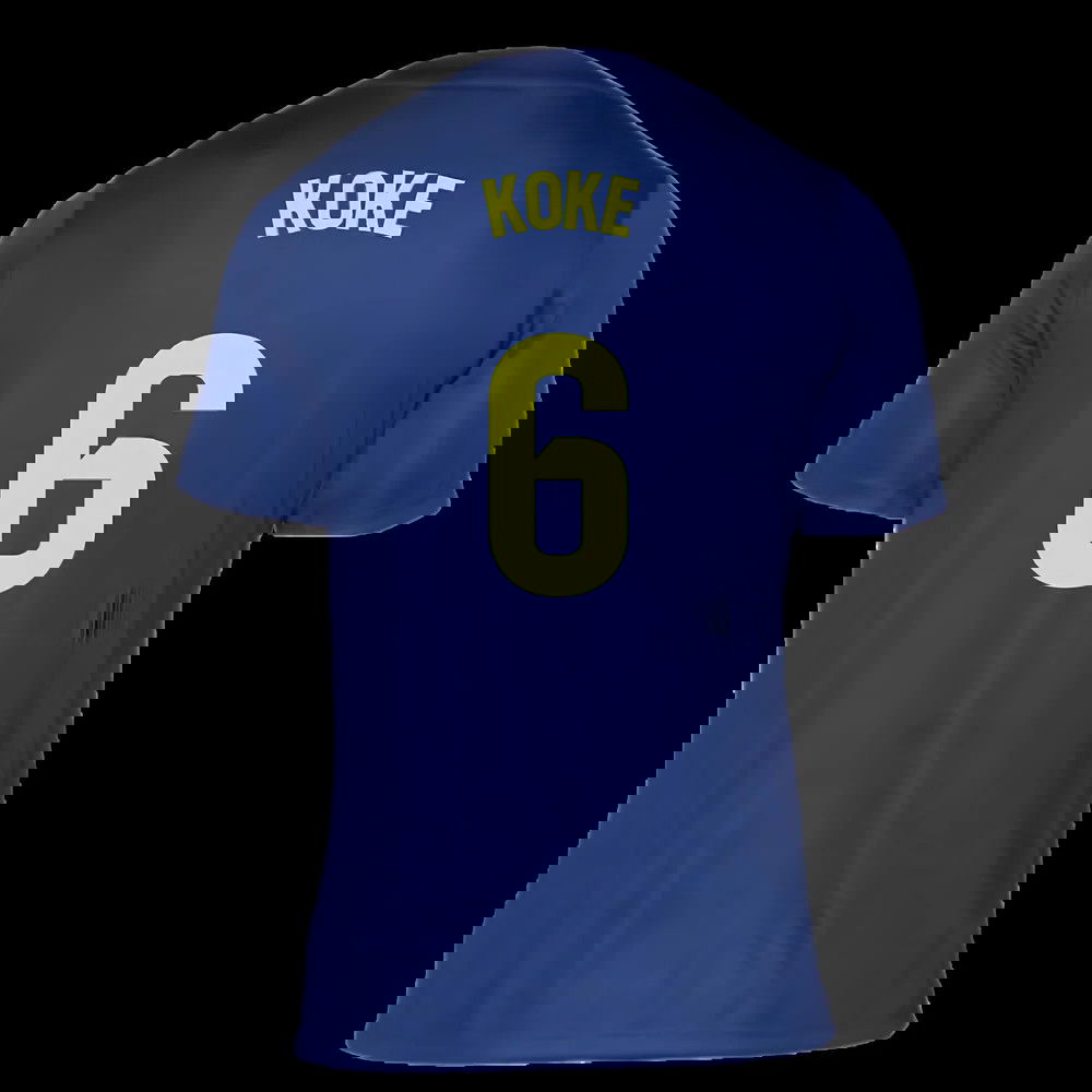 2025-2026 Atletico Madrid Pre-Match Shirt (Blue-Yellow) (Koke 6)