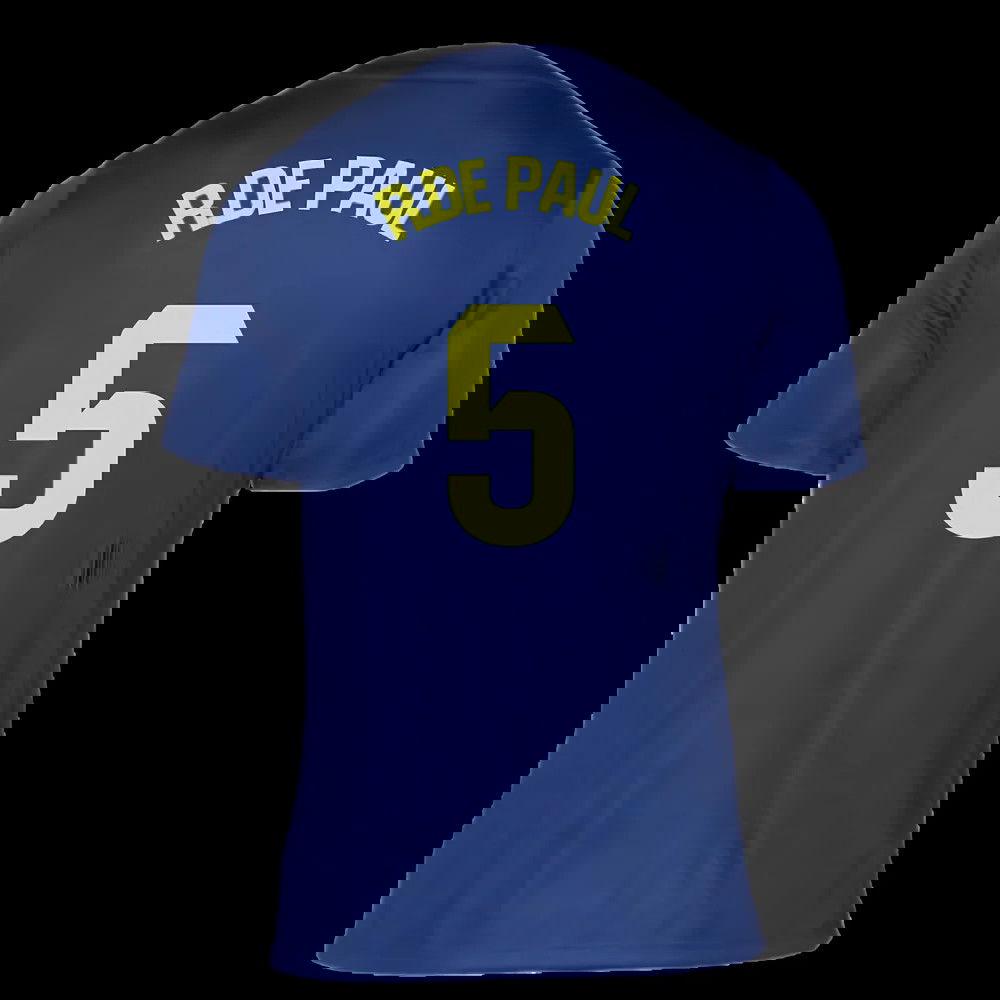 2025-2026 Atletico Madrid Pre-Match Shirt (Blue-Yellow) (R.De Paul 5)