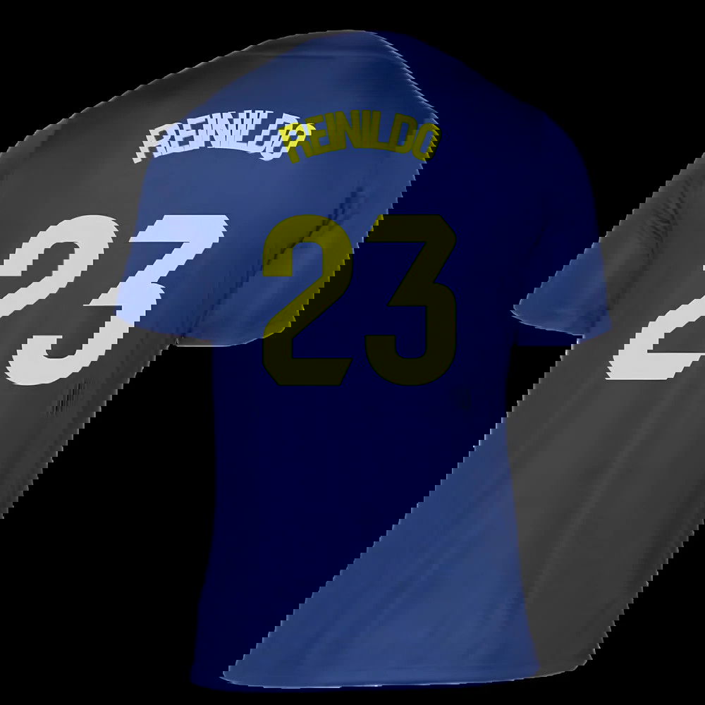 2025-2026 Atletico Madrid Pre-Match Shirt (Blue-Yellow) (Reinildo 23)