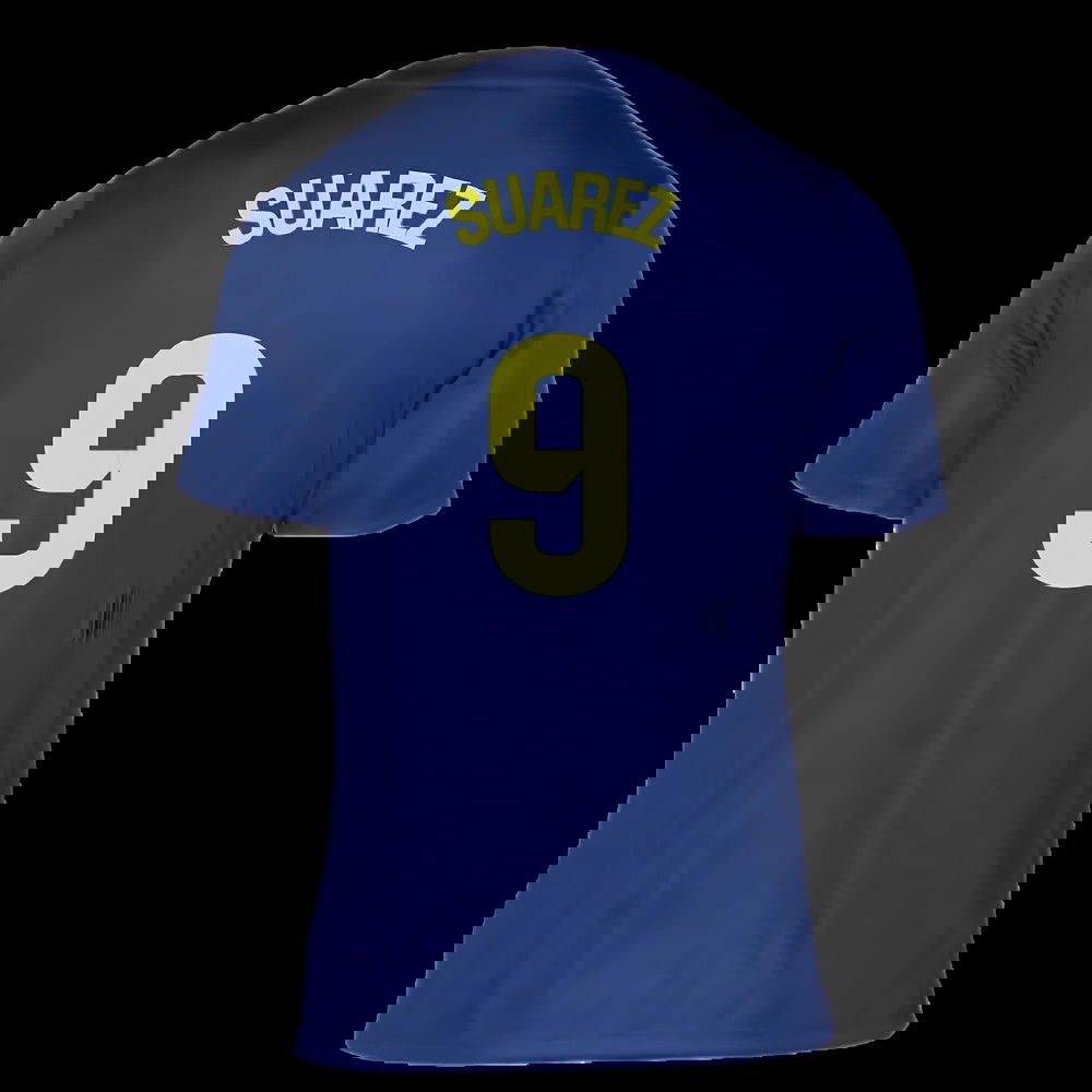 2025-2026 Atletico Madrid Pre-Match Shirt (Blue-Yellow) (Suarez 9)