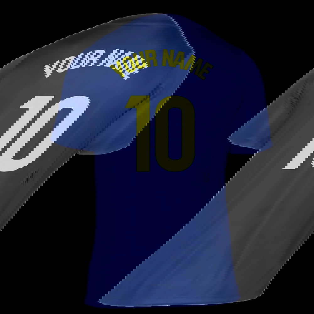 2025-2026 Atletico Madrid Pre-Match Shirt (Blue-Yellow) (Your Name)