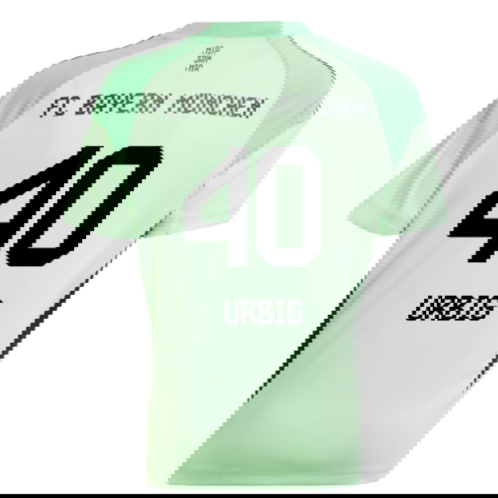 2025-2026 Bayern Munich Home Goalkeeper Shirt (Glory Mint) - Kids (Urbig 40)