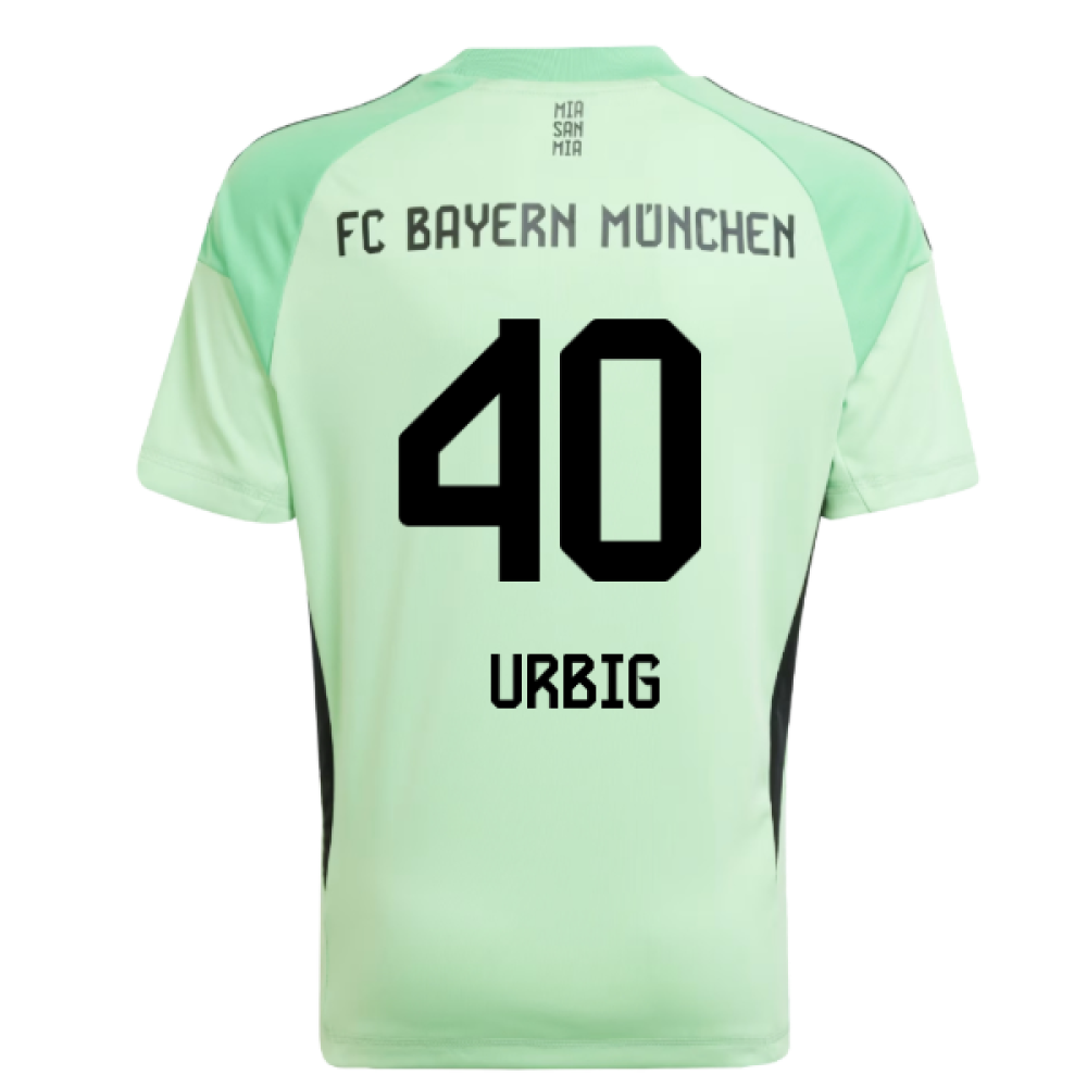 2025-2026 Bayern Munich Home Goalkeeper Shirt (Glory Mint) - Kids (Urbig 40)