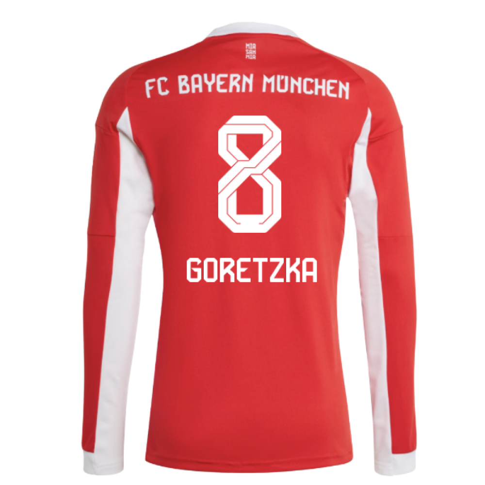 2025-2026 Bayern Munich Long Sleeve Home Shirt (Goretzka 8)