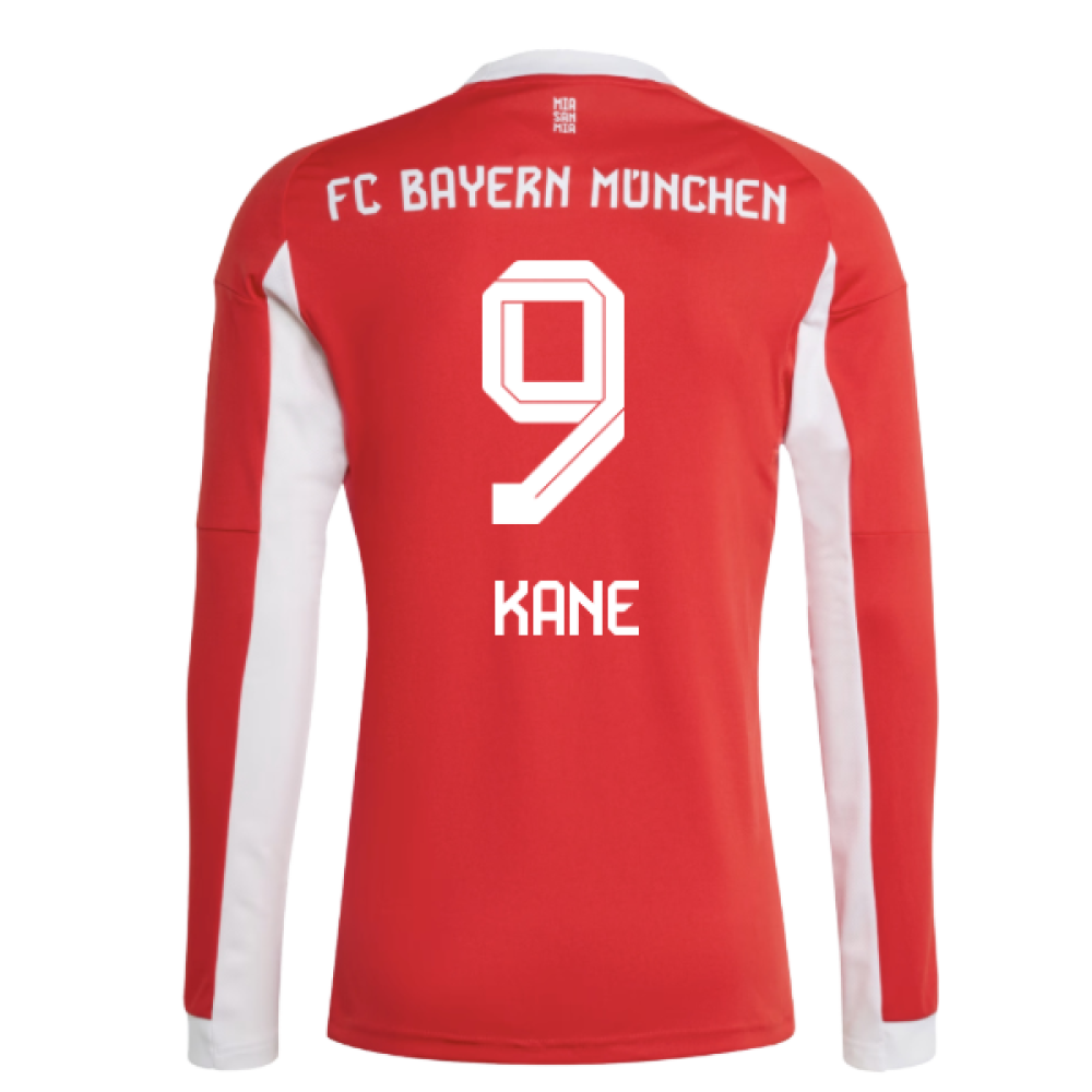 2025-2026 Bayern Munich Long Sleeve Home Shirt (Kane 9)