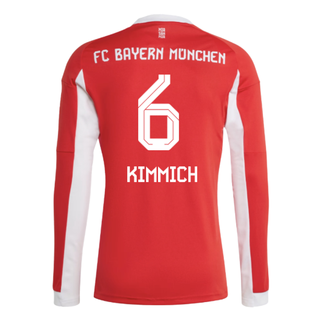 2025-2026 Bayern Munich Long Sleeve Home Shirt (Kimmich 6)