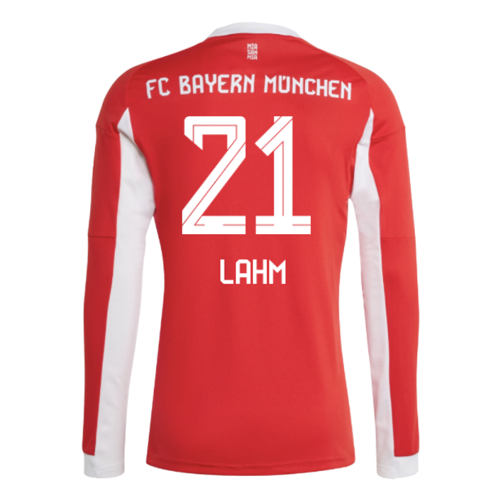 2025-2026 Bayern Munich Long Sleeve Home Shirt (Lahm 21)