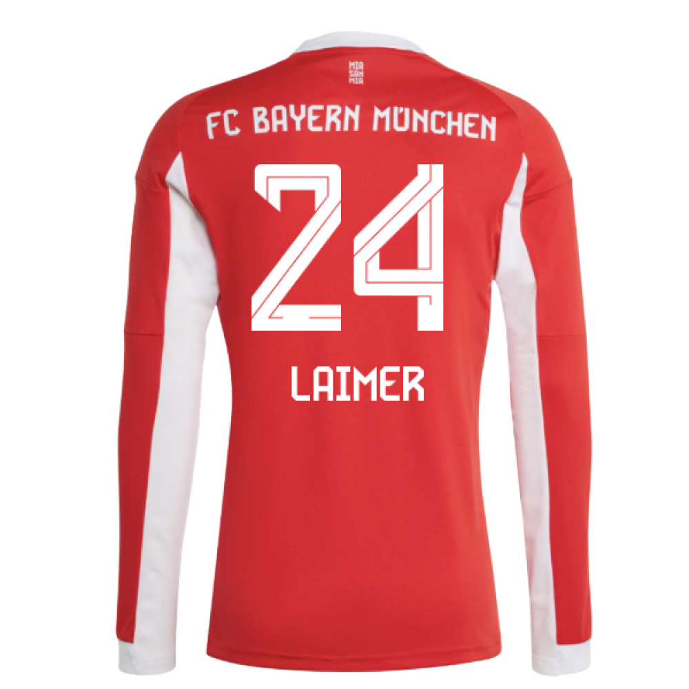 2025-2026 Bayern Munich Long Sleeve Home Shirt (Laimer 24)