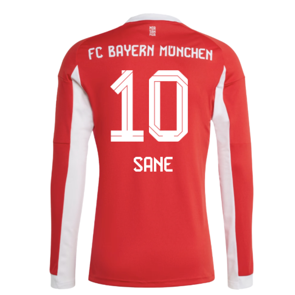2025-2026 Bayern Munich Long Sleeve Home Shirt (Sane 10)