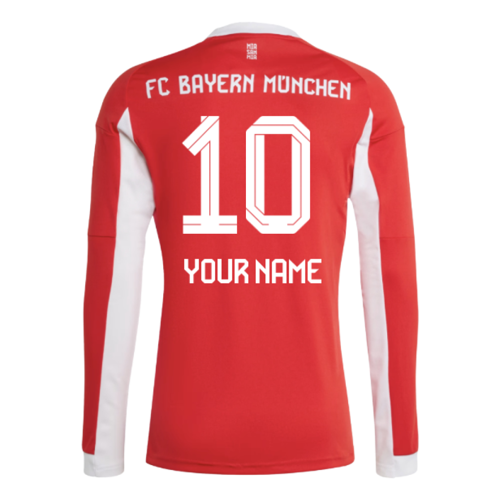 2025-2026 Bayern Munich Long Sleeve Home Shirt (Your Name)