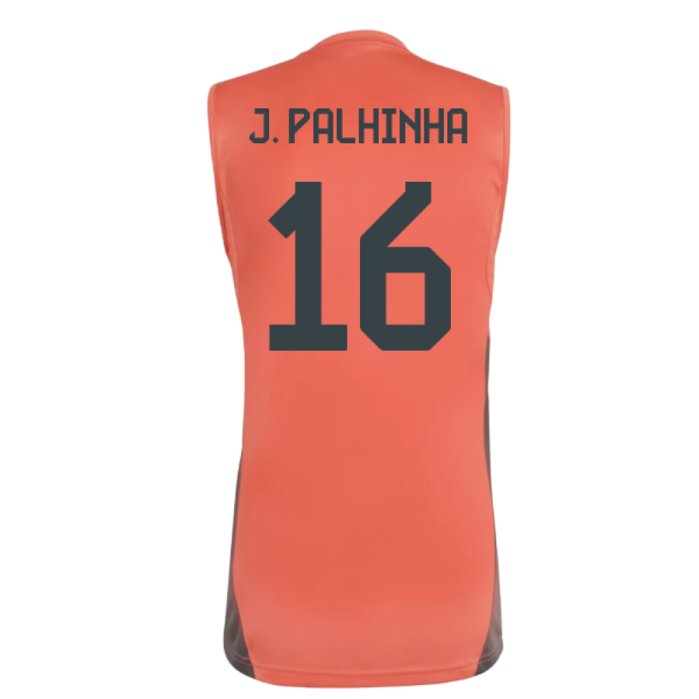 2025-2026 Bayern Munich Sleeveless Jersey (Easy Coral) (J. Palhinha 16)