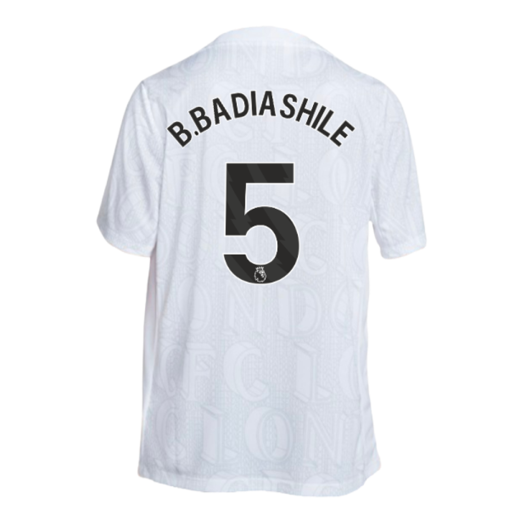 2025-2026 Chelsea Academy Pro Pre-Match Football Top (White) (B.Badiashile 5)