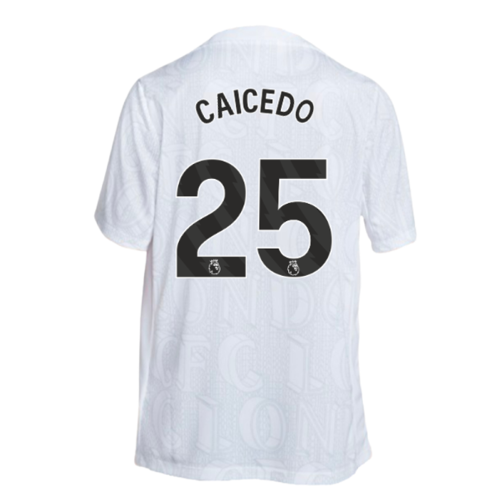 2025-2026 Chelsea Academy Pro Pre-Match Football Top (White) (Caicedo 25)