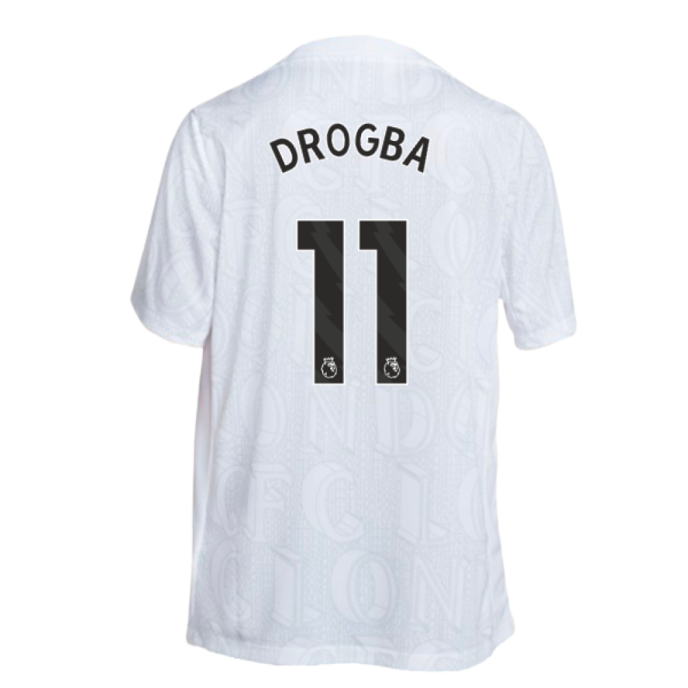 2025-2026 Chelsea Academy Pro Pre-Match Football Top (White) (Drogba 11)