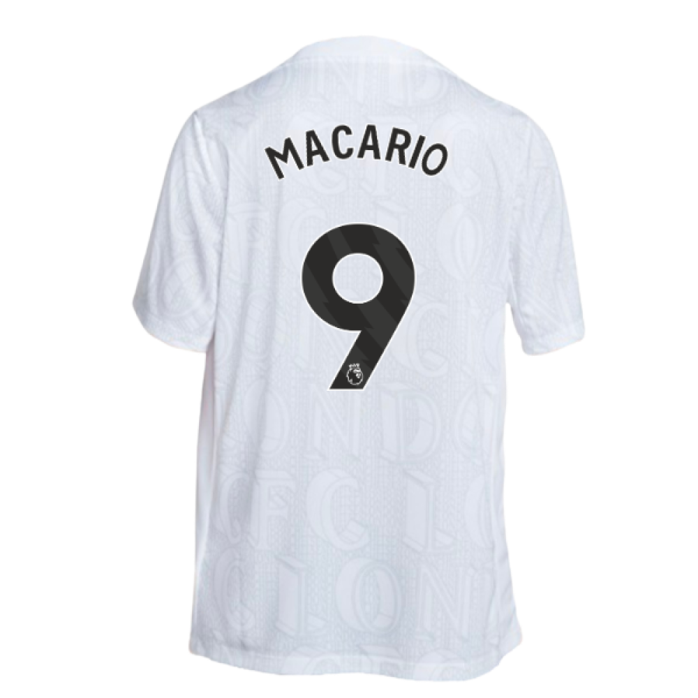 2025-2026 Chelsea Academy Pro Pre-Match Football Top (White) (Macario 9)