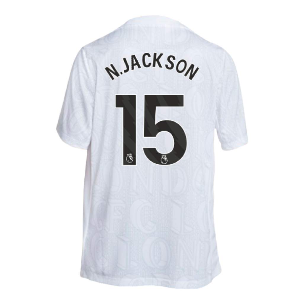 2025-2026 Chelsea Academy Pro Pre-Match Football Top (White) (N.Jackson 15)