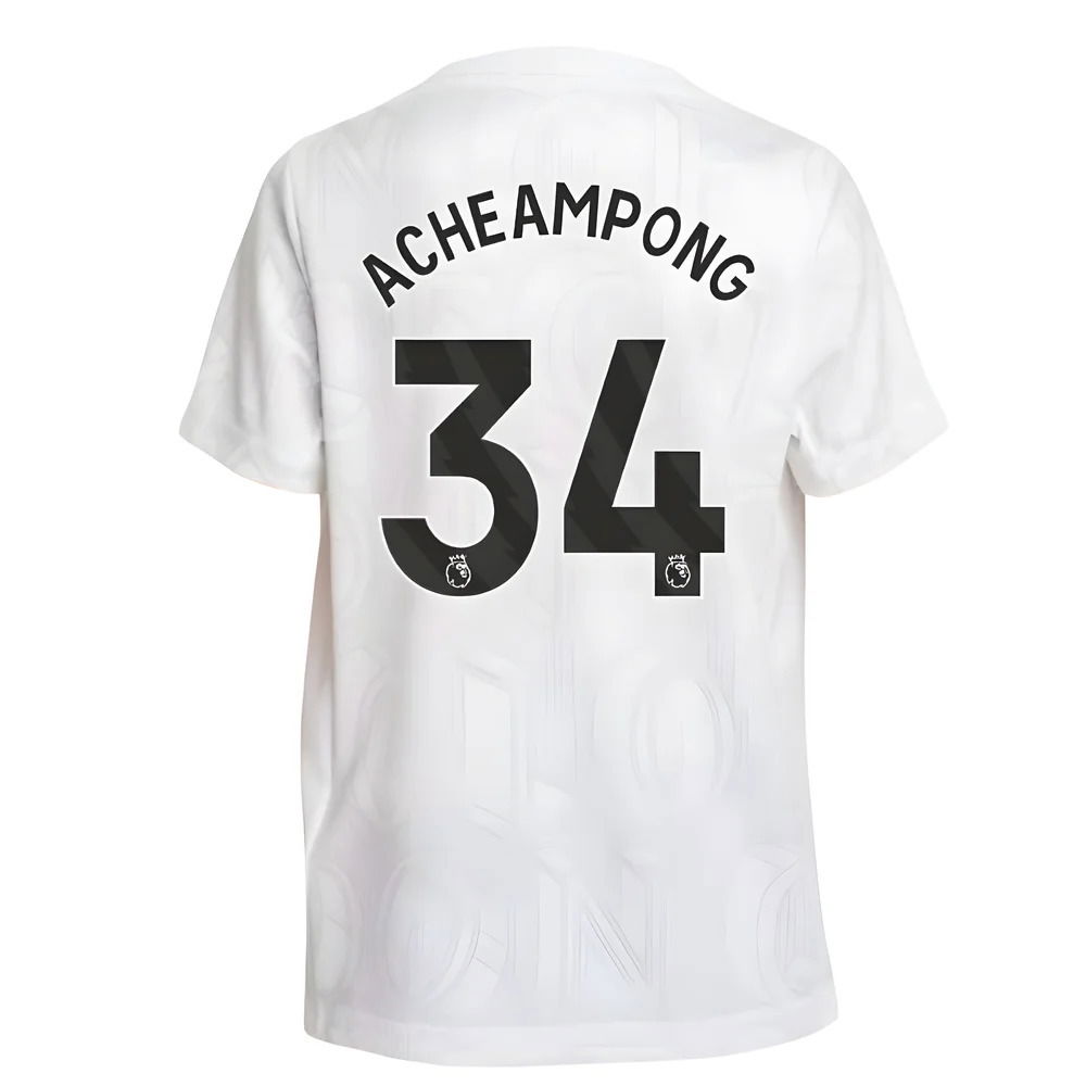 2025-2026 Chelsea Pre-Match Shirt (White) - Kids (Acheampong 34)