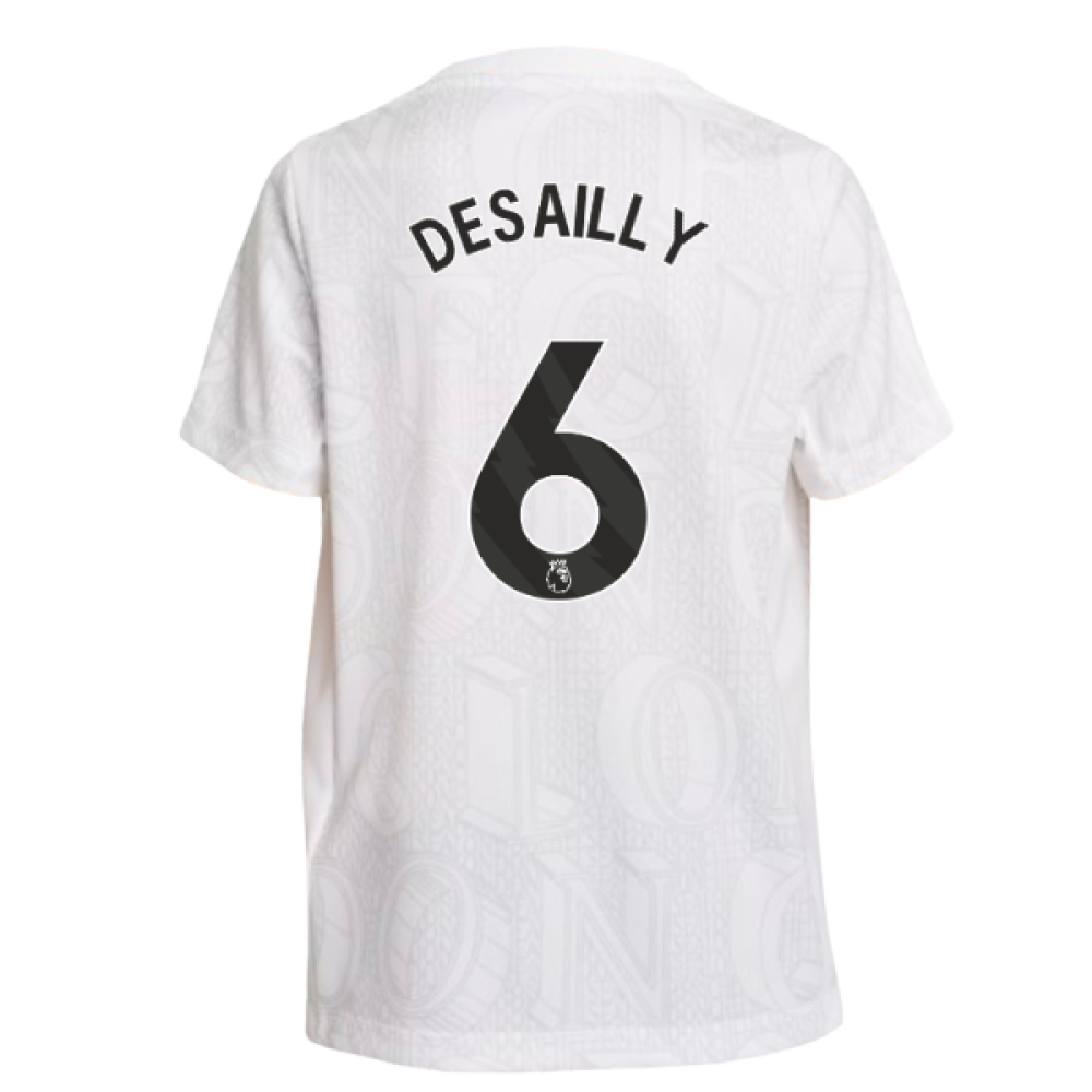 2025-2026 Chelsea Pre-Match Shirt (White) - Kids (Desailly 6)