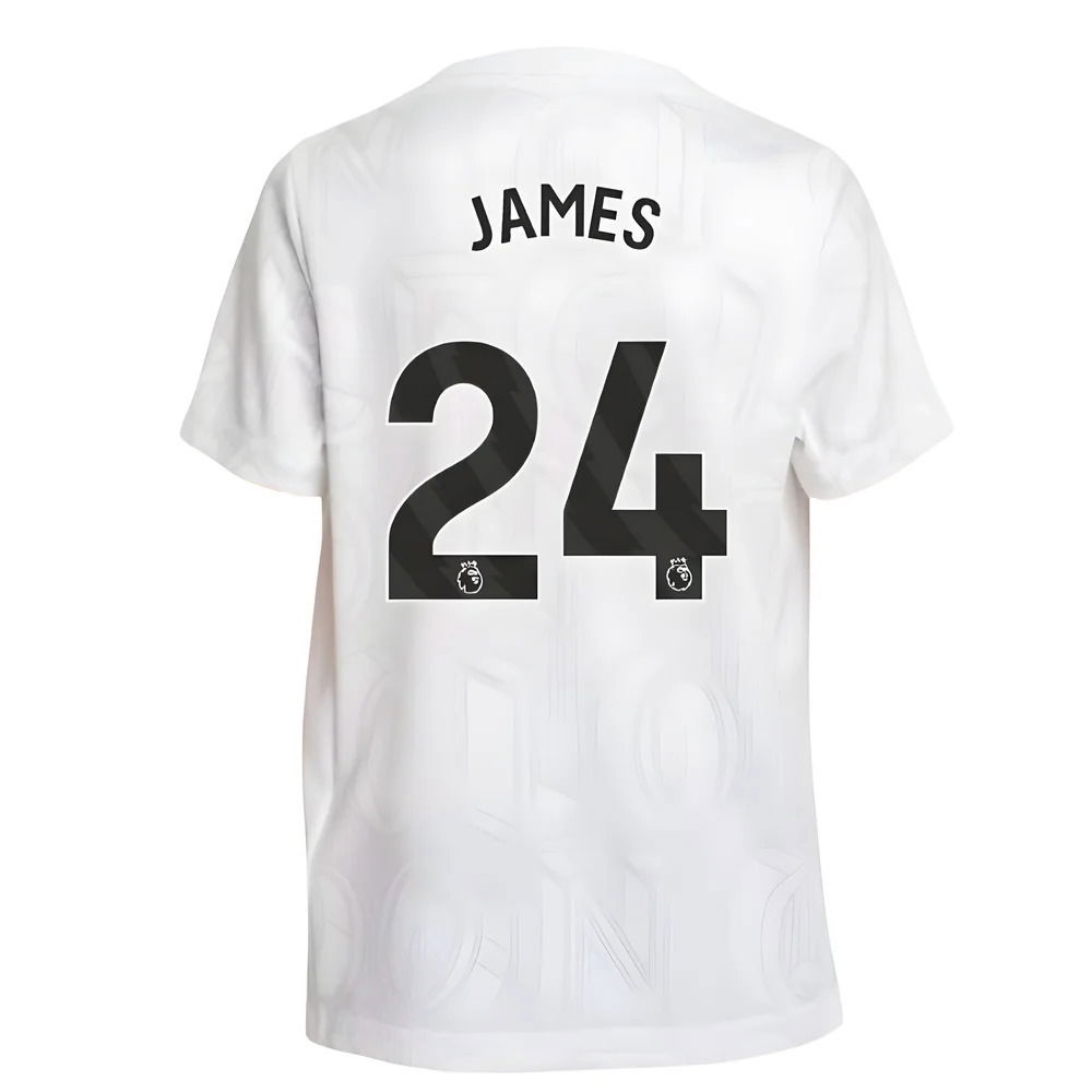 2025-2026 Chelsea Pre-Match Shirt (White) - Kids (James 24)