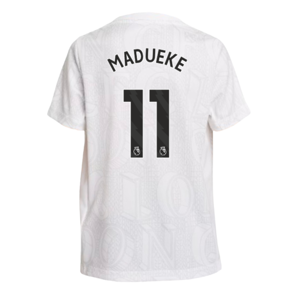 2025-2026 Chelsea Pre-Match Shirt (White) - Kids (Madueke 11)