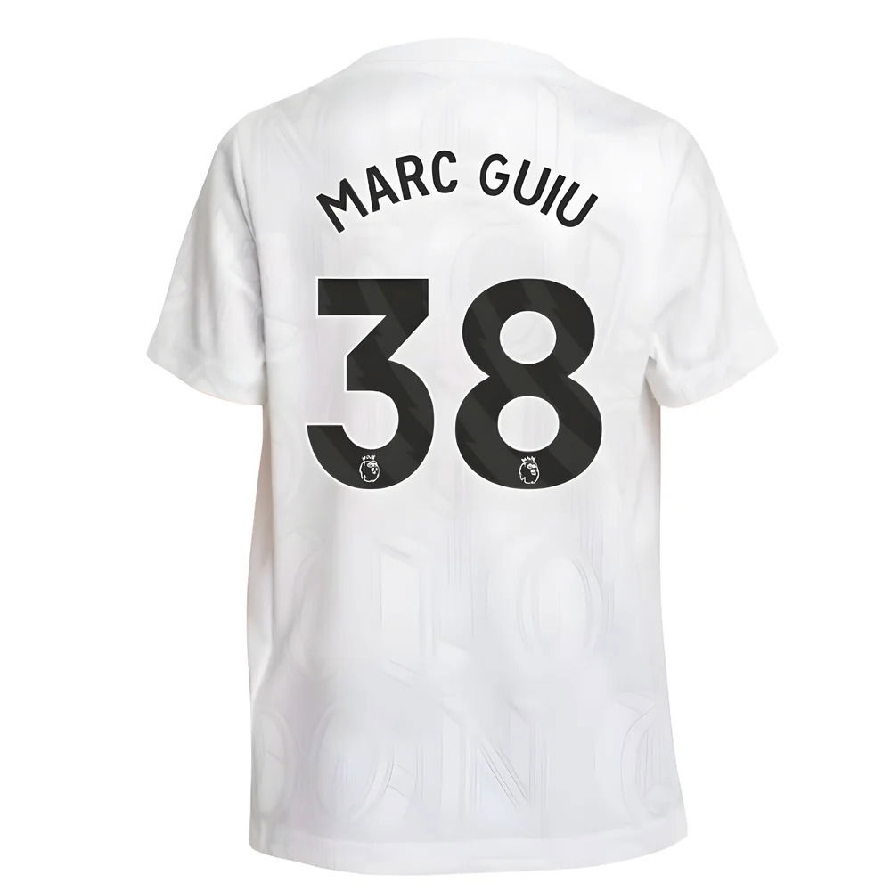 2025-2026 Chelsea Pre-Match Shirt (White) - Kids (Marc Guiu 38)